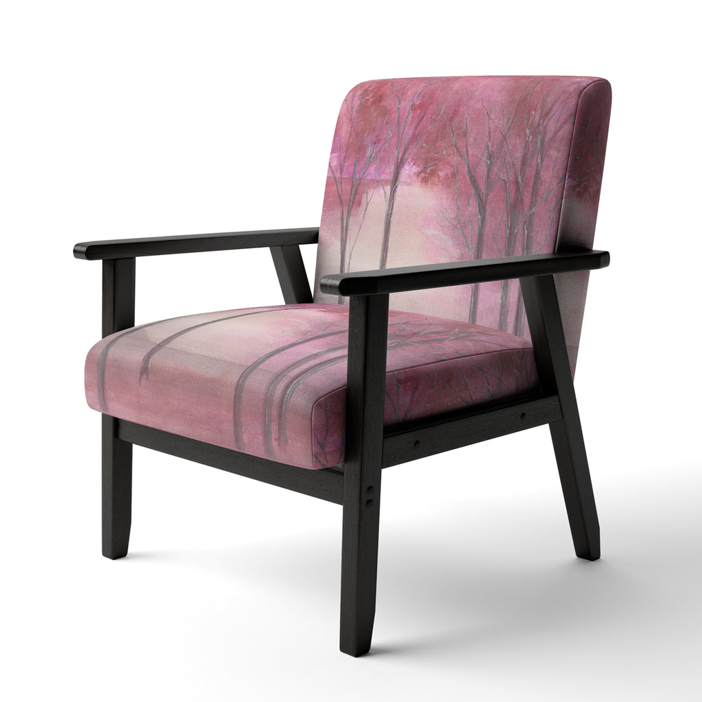 Pink Forest Upholstered Traditional Accent Chair T253