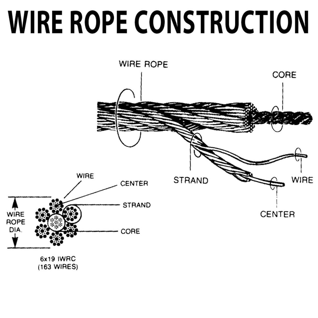 Wire Rope Sling, 18ft L, Vert Cap 11200 lb B841
