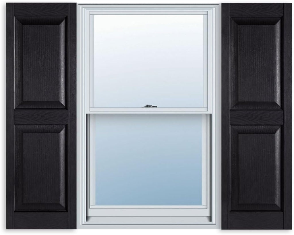 15 Inch x 59 Inch Raised Panel Exterior Vinyl Shutter, Bedford Blue (Pair) Pack of 2 G611