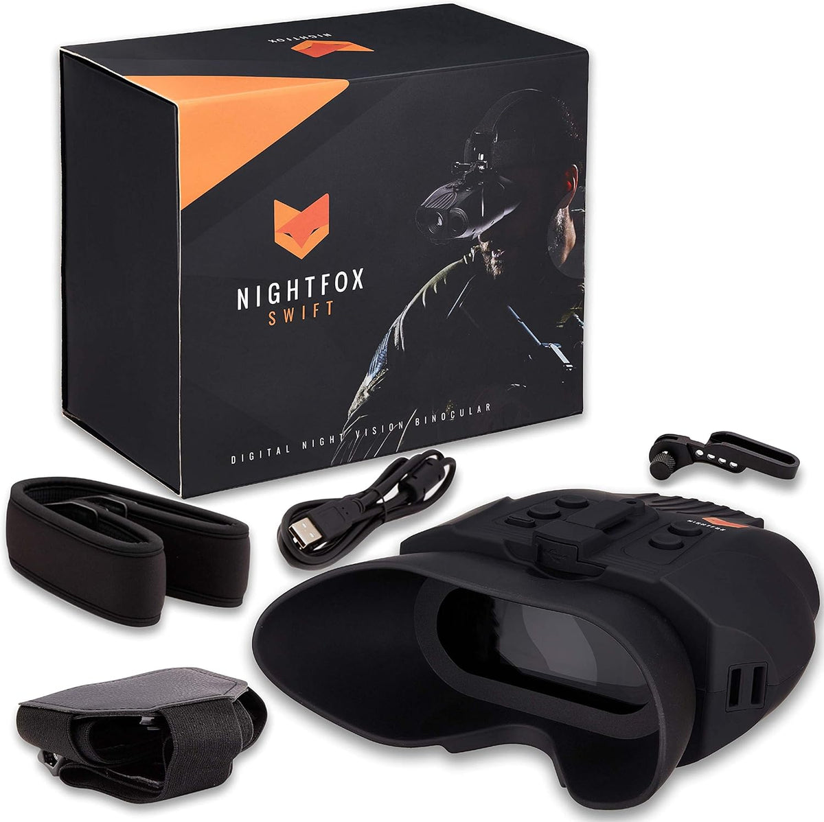 Night Vision Goggles Digital Infrared 1x Magnification 75yd Range Rechargeable Battery V866