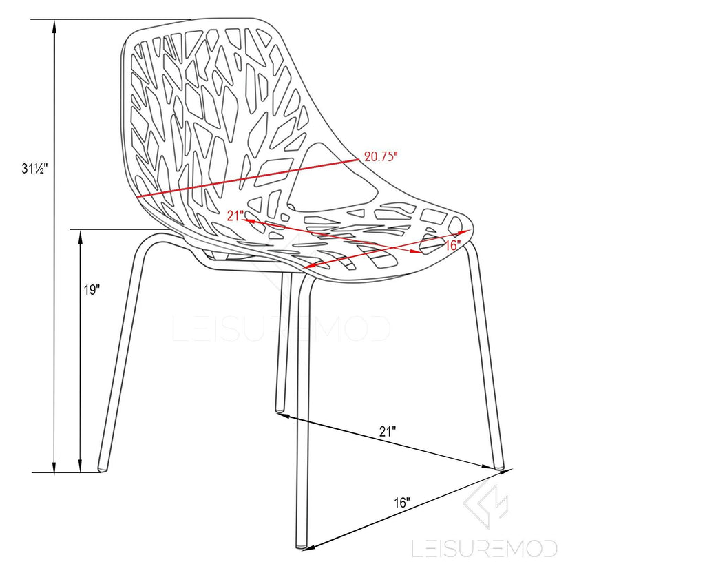 Green Set of 4 Dining Chair with Chromed Legs D194