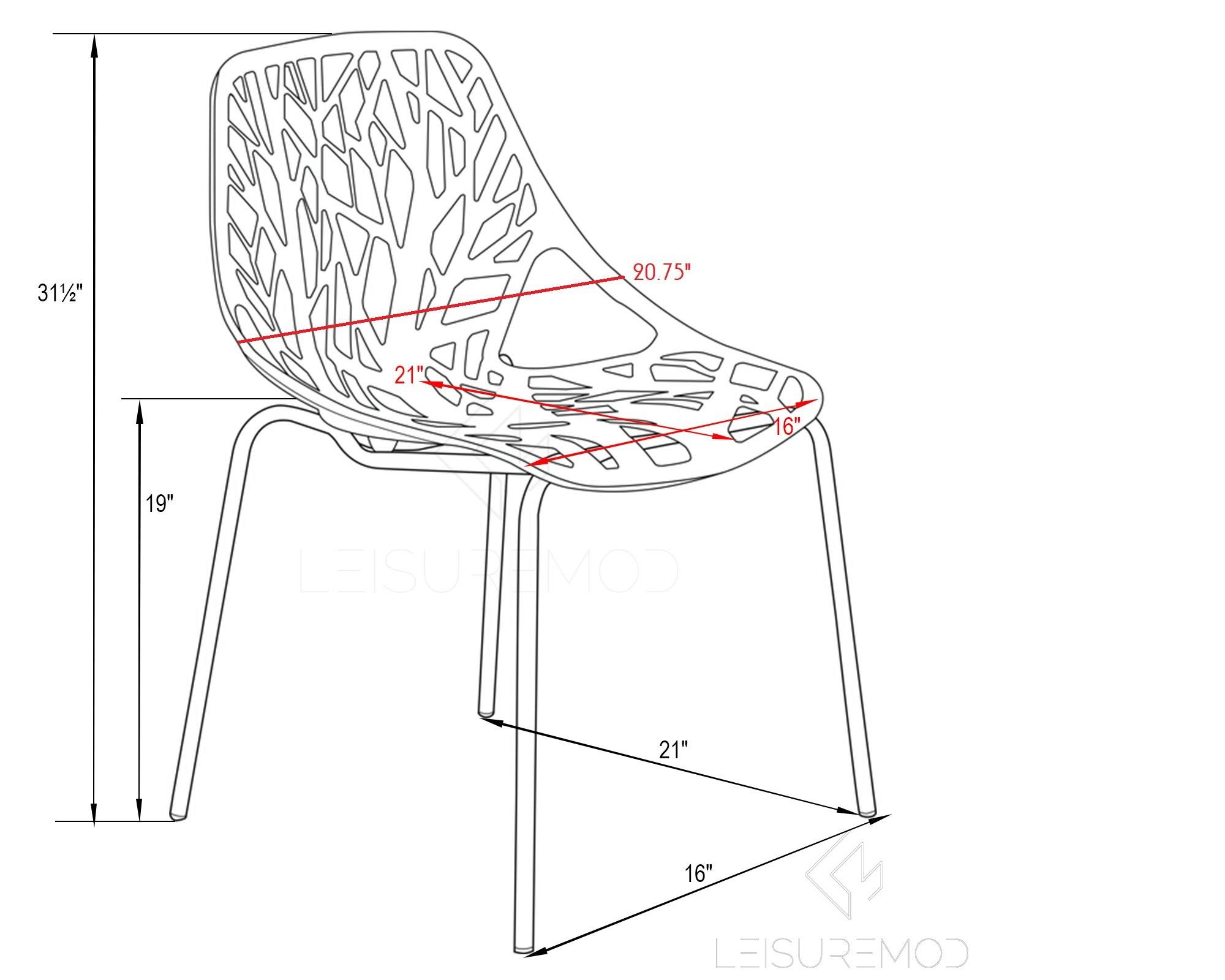 Green Set of 4 Dining Chair with Chromed Legs D194