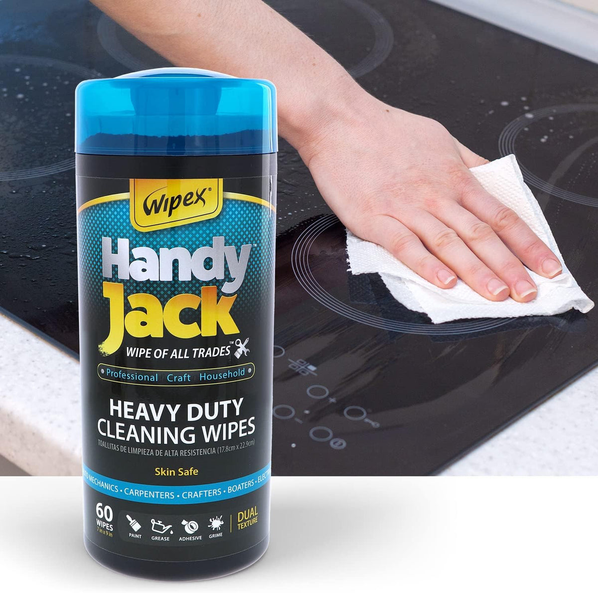 Heavy Duty Wipes, 60ct Canister, 12 Pk Case, 720 Wipes A50085
