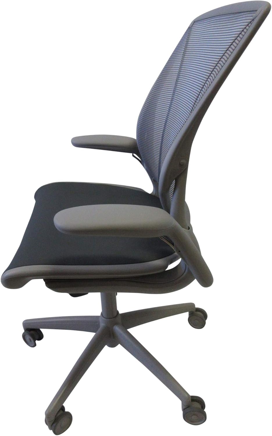 Gray Pinstripe Mesh Task Chair with Grey Frame and Standard Foam Seat I4062