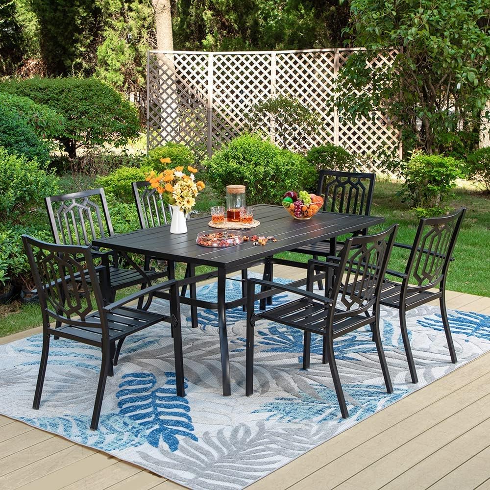 Black 60" x 38" Rectangular Patio Dining Table F7268