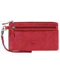 Red RFID Wristlet Clutch Wallet X5565