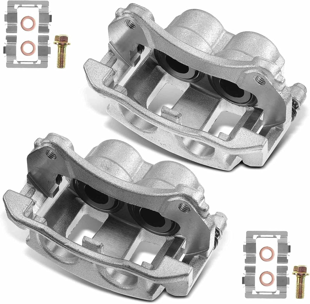 Disc Brake Caliper Assembly with Bracket Front Right Pack of 2 Q2446