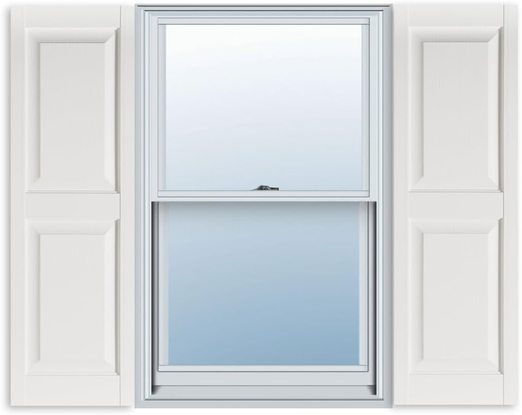 15 Inch x 59 Inch Raised Panel Exterior Vinyl Shutter, Bedford Blue (Pair) Pack of 2 G611