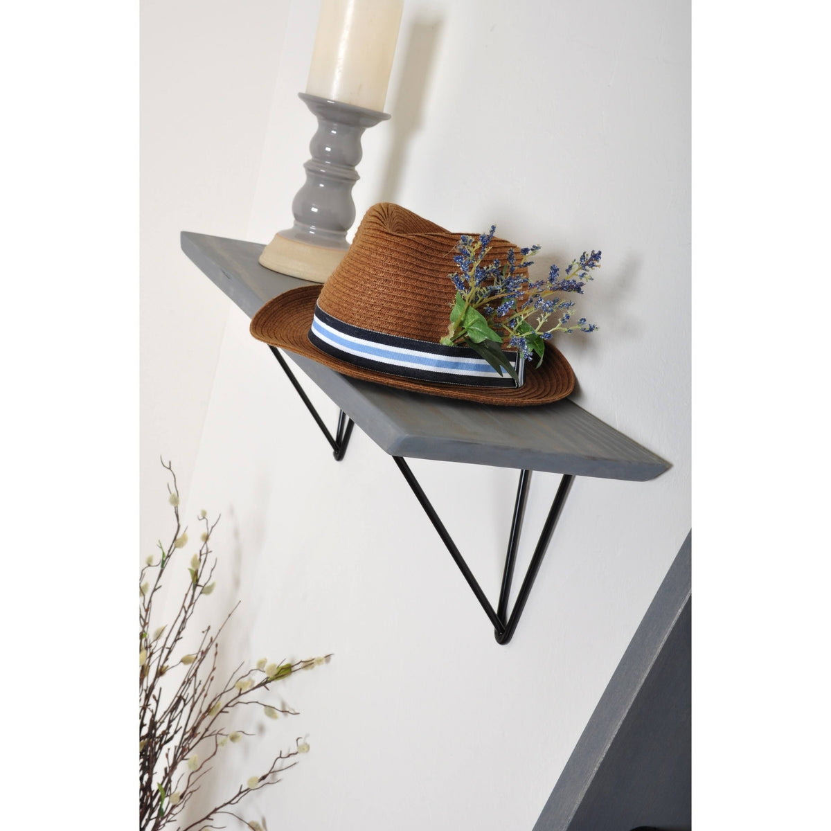 Dark Brown Wood Bracket Shelf G14125