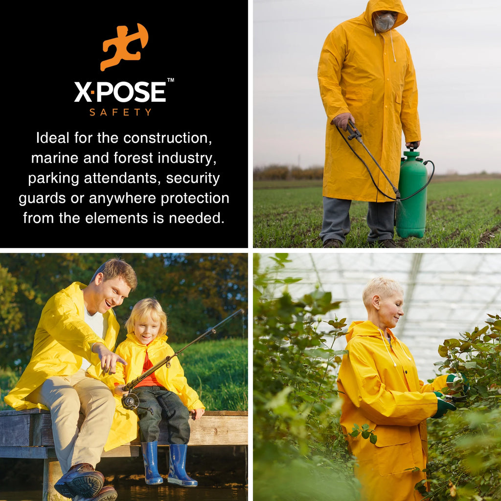 Yellow PVC Raincoat Jacket with Detachable Hood M680
