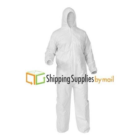 White Disposable Coverall with Elastic Cutoff, 50 Pieces L91225