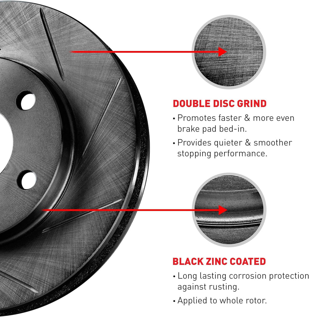 Slotted Brake Rotors & Semi-Met Brake Pads I17486