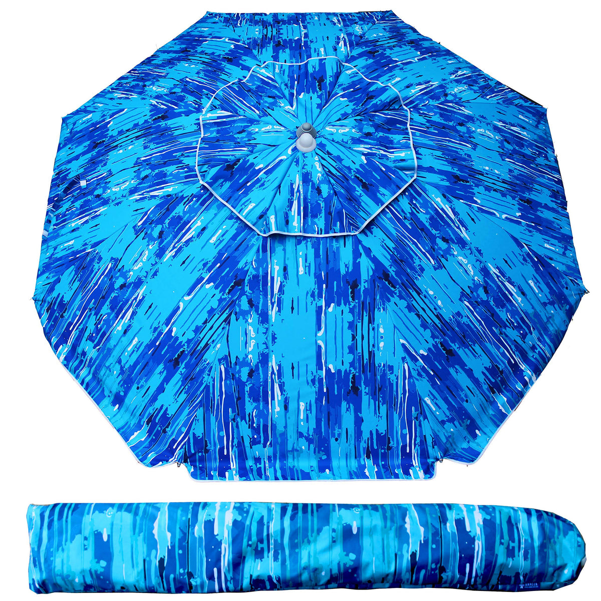 6.5ft Portable Beach Umbrella with Carry Bag Z56971