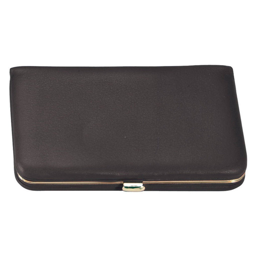 Black Leather Business Card File G4256