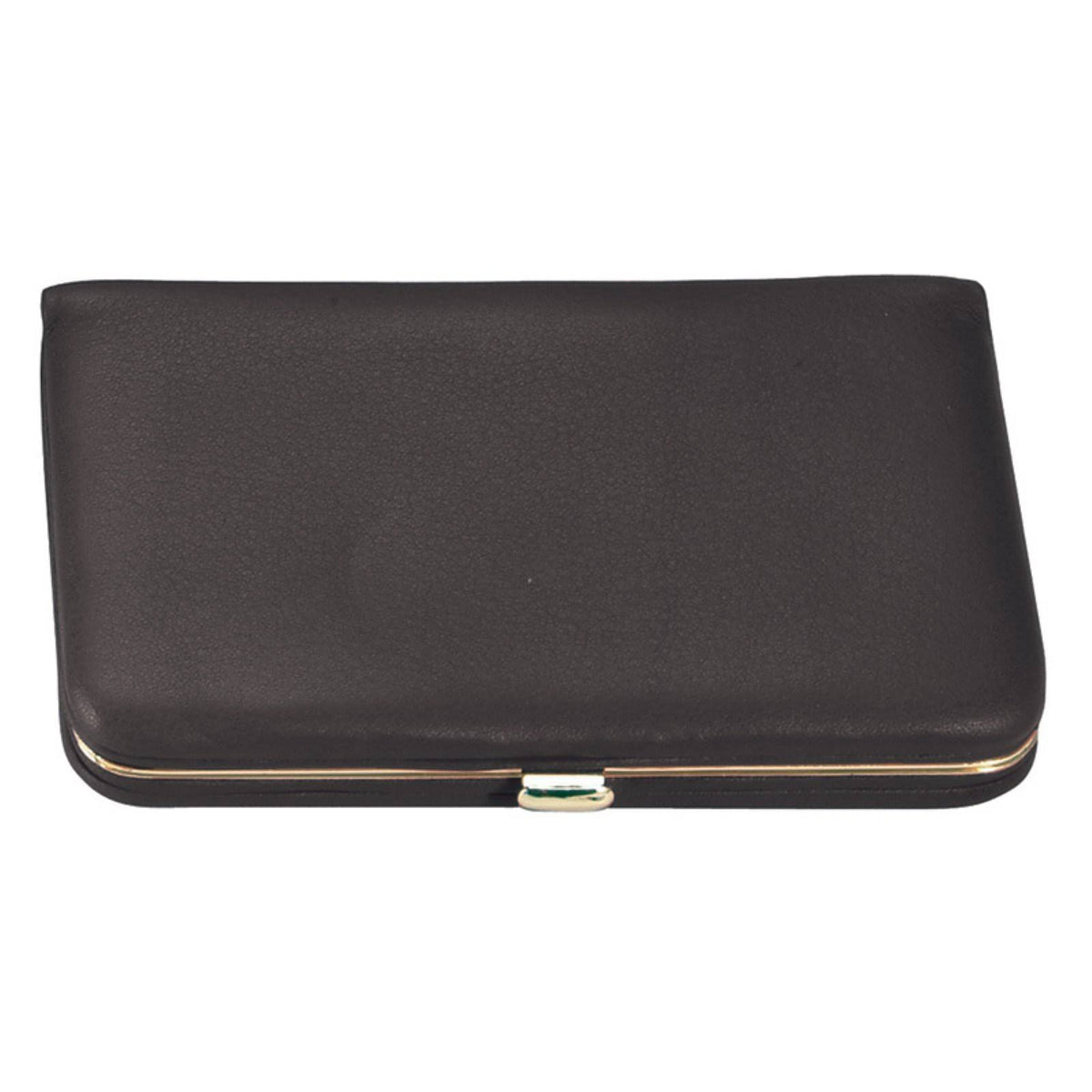 Black Leather Business Card File G4256