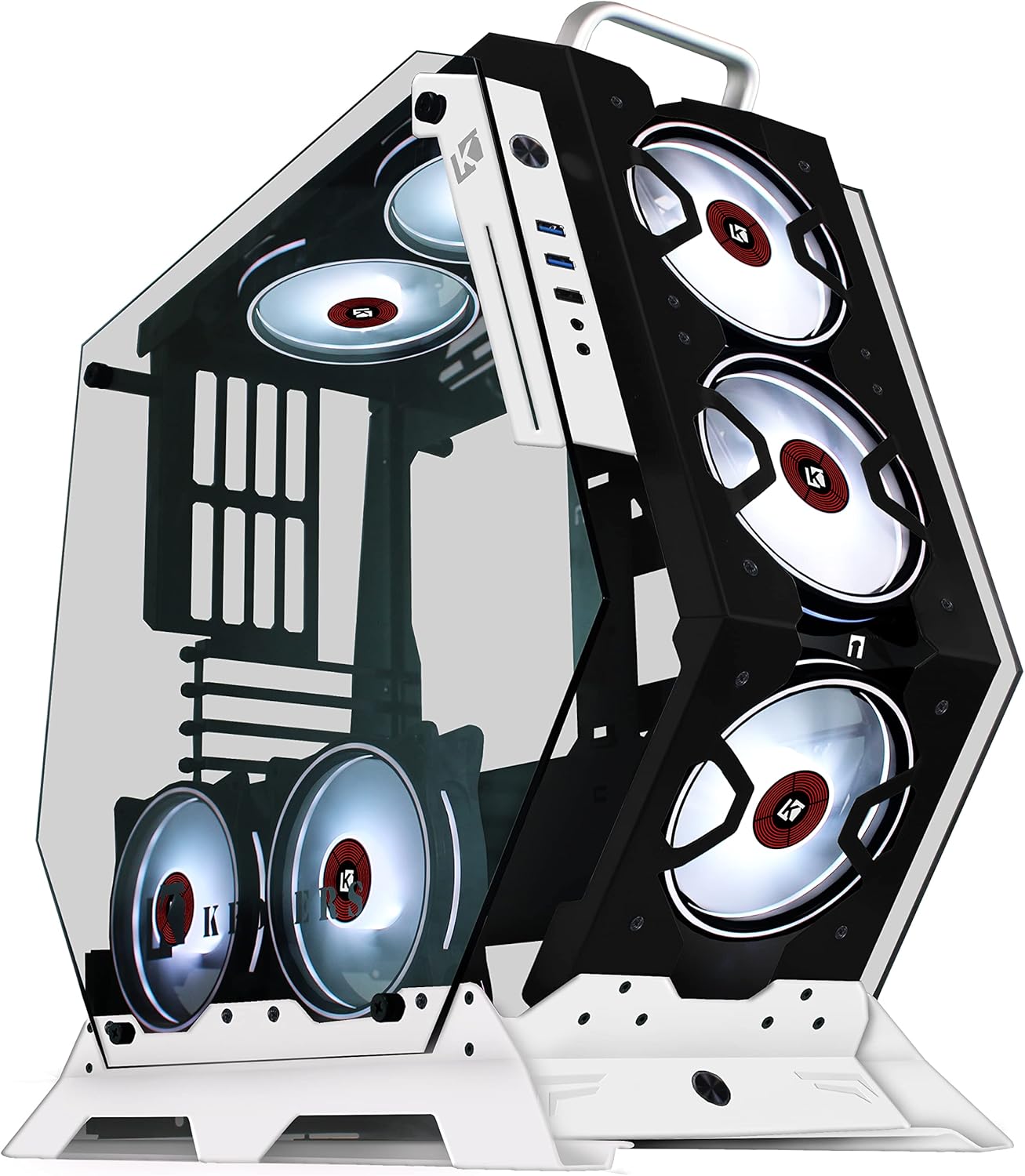 PC Gaming Case ATX Mid Tower Open Case with Tempered Glass Y51616