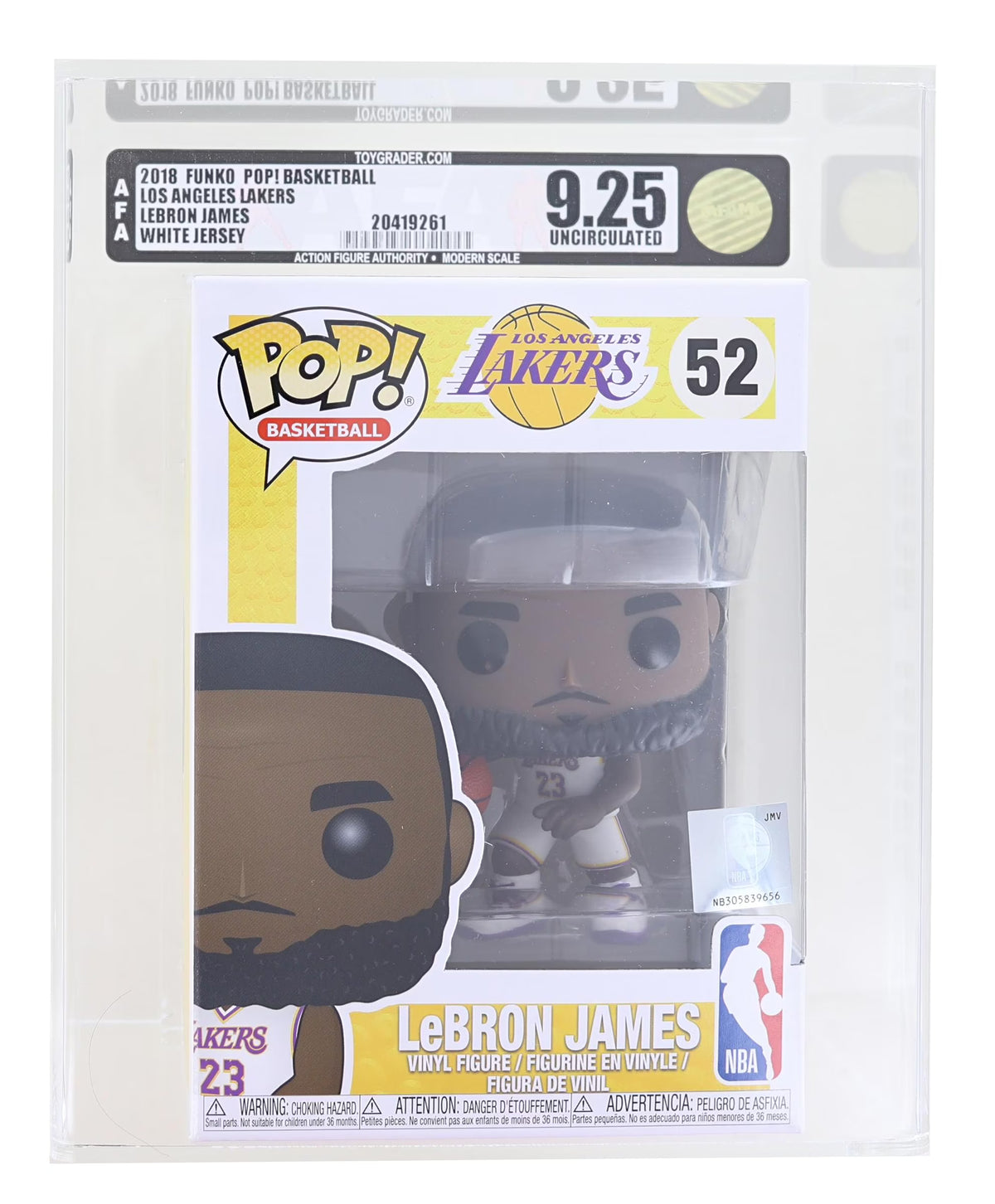 LA Lakers NBA Funko POP Vinyl Figure Lebron James White Jersey T367309