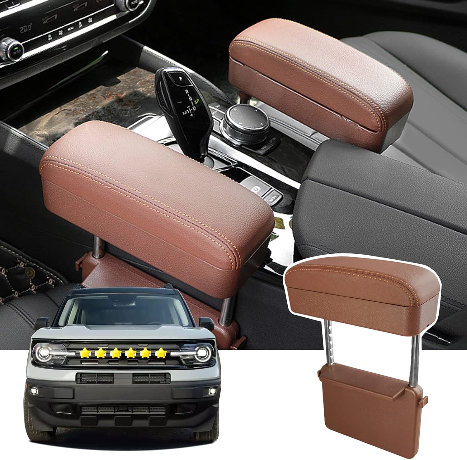 Brown Adjustable Height Armrest Pad Pack of 2 H50578