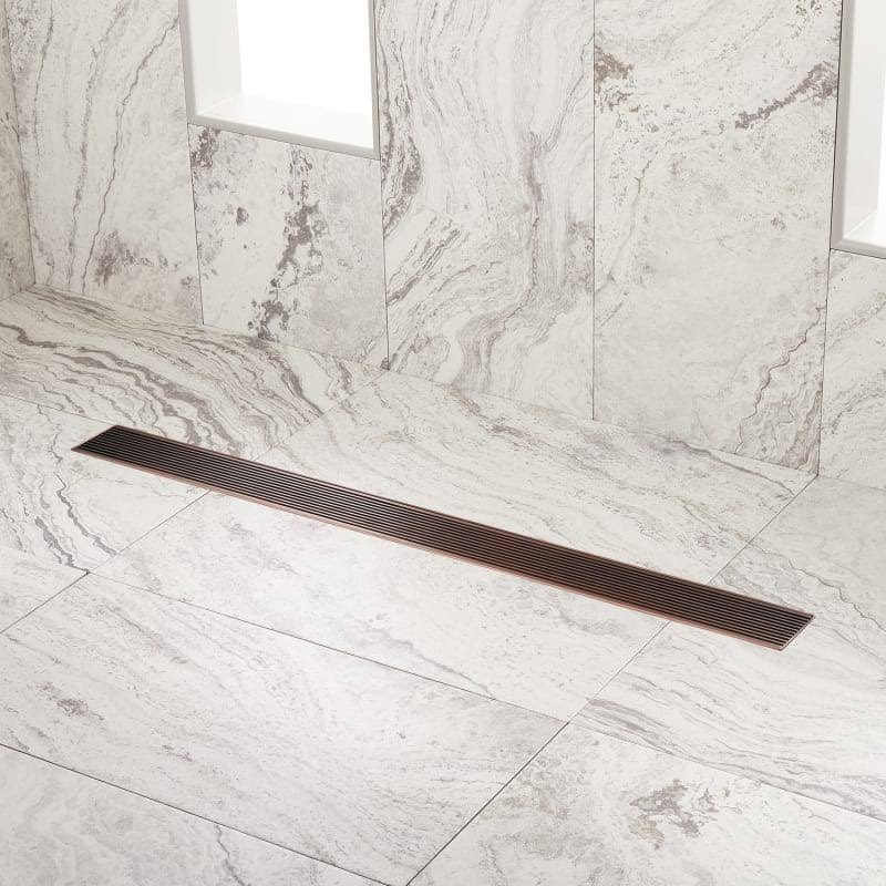 Oil Rubbed Bronze Linear Shower Drain with Flange M530