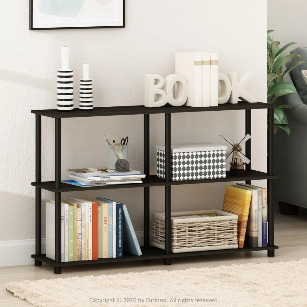 3-Tier Double Size Storage Display Rack in Black/Gray B2882