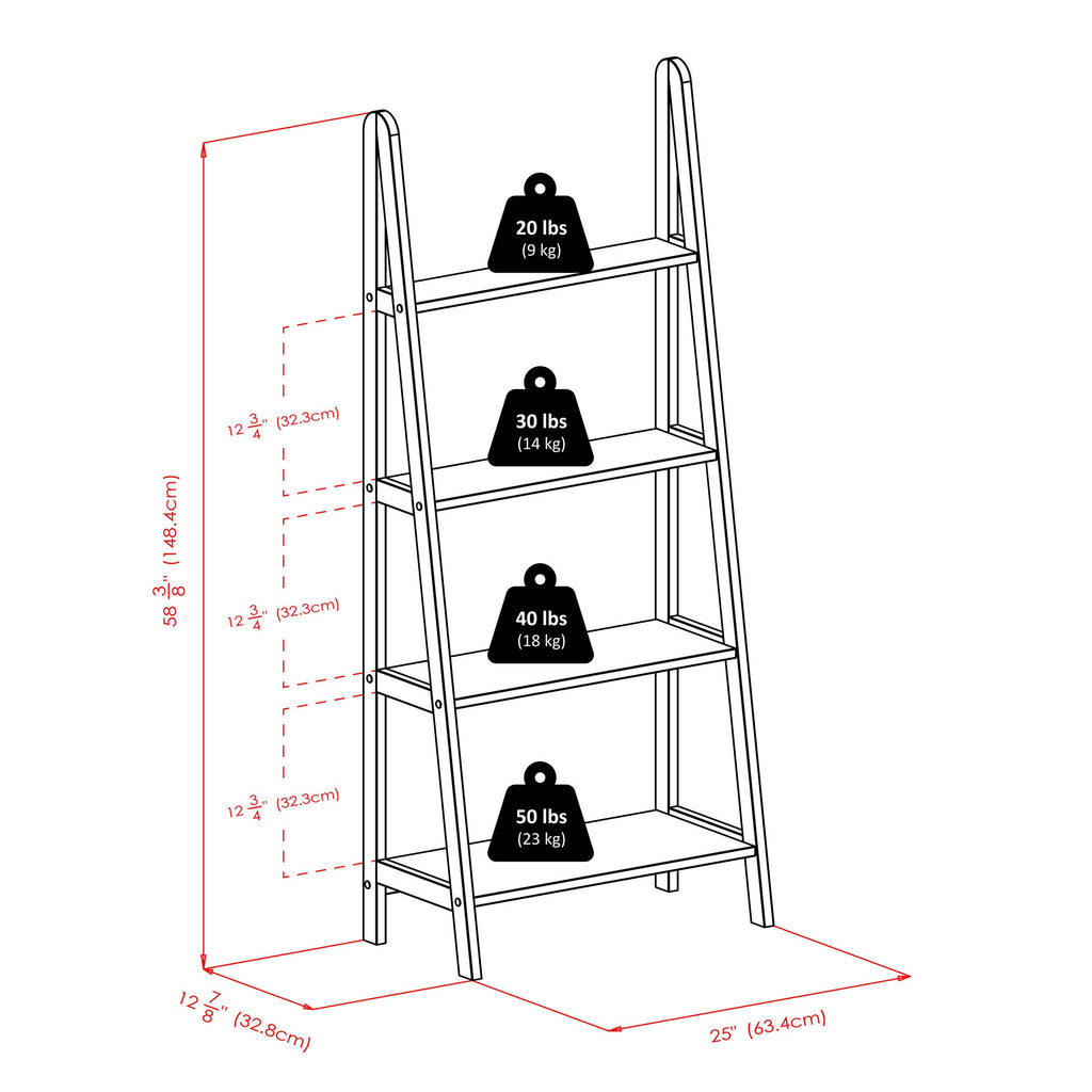 Espresso 4-Tier A-Frame Shelf Y708