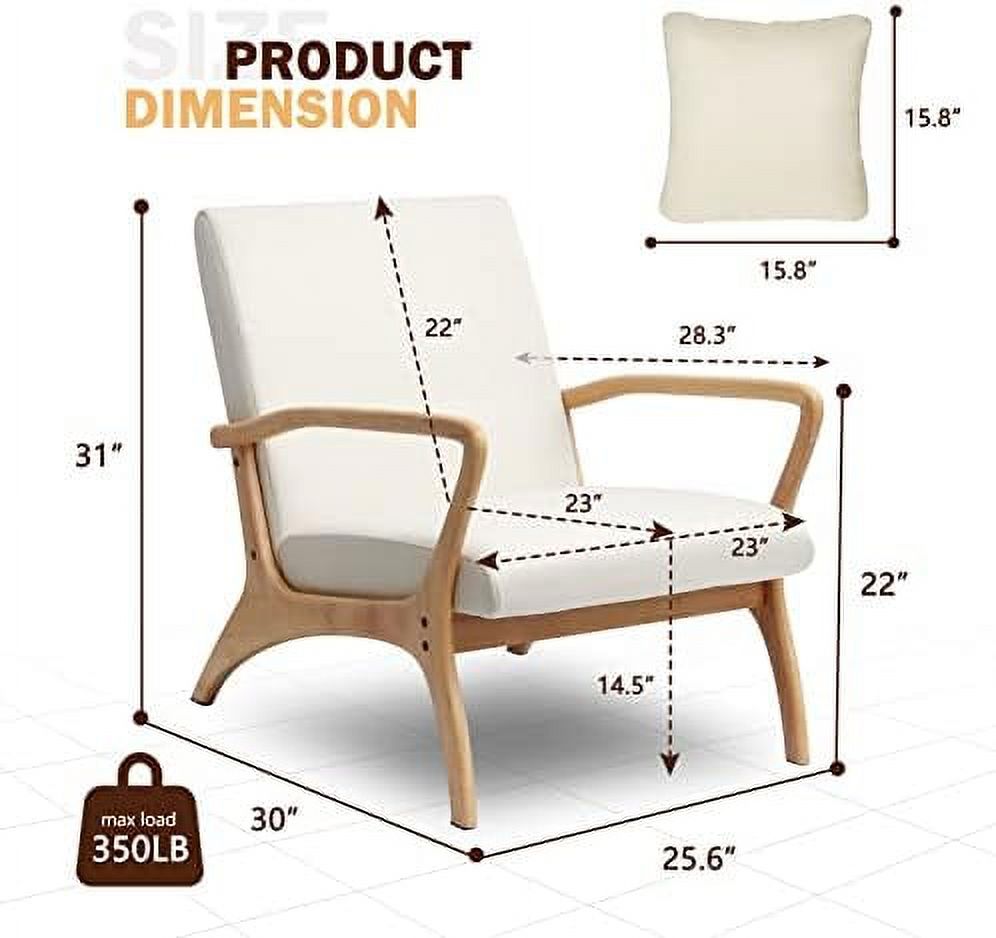 Accent Chair with Lumbar Pillow Upholstered Linen Fabric B99471
