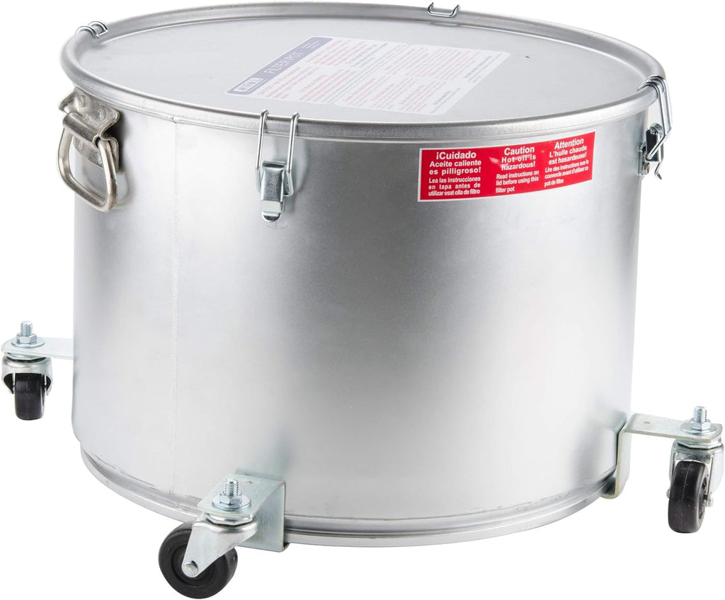 Restaurant Oil Caddy with Gasketed Safety Lid and Caster Wheel Base V10291