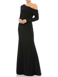 One Shoulder Pleated Evening Dress P16879