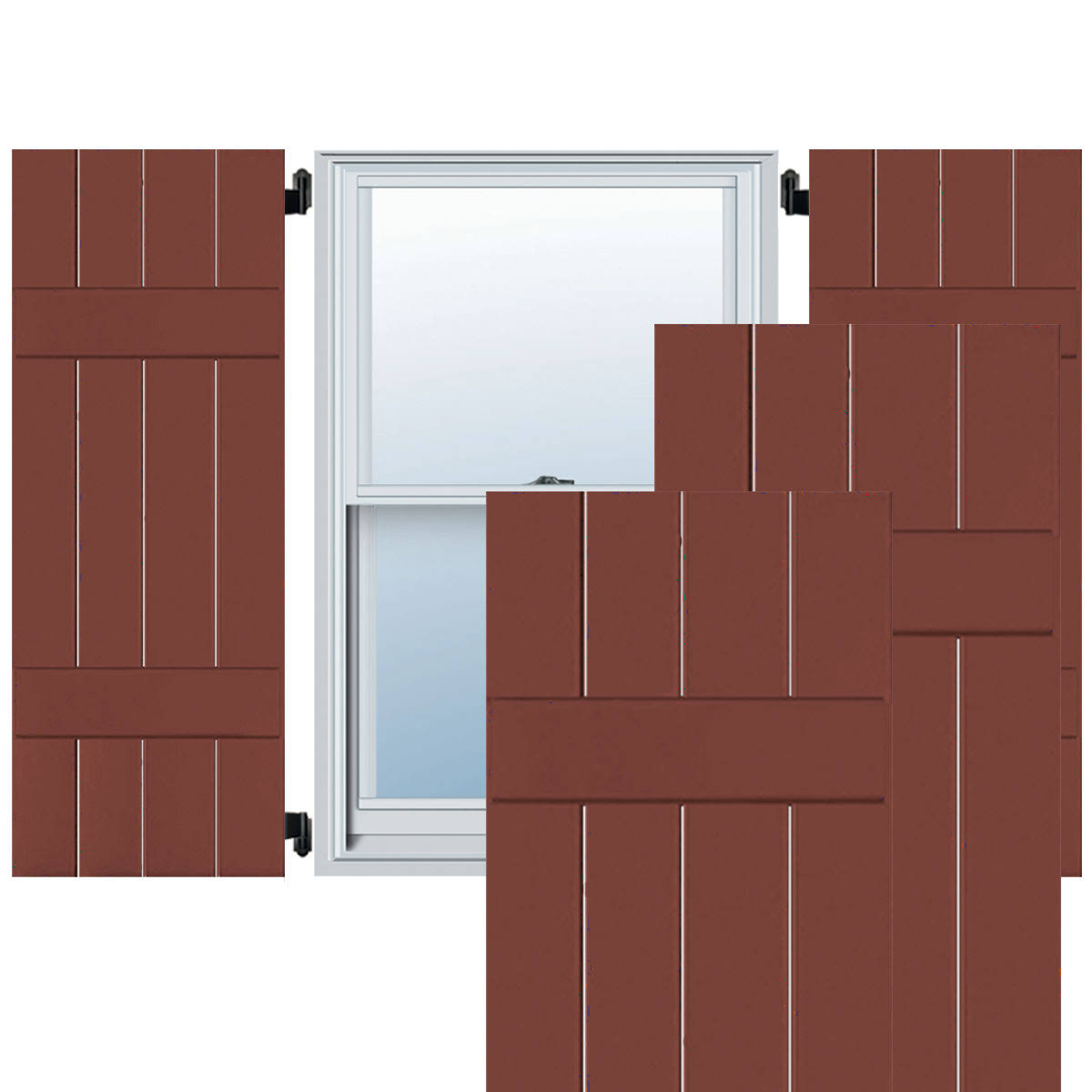 15 x 22 x 60 Western Red Cedar Board-n-Batten Shutters (Per Pair) L293