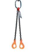 3/8" x 10' Double Leg Chain Sling with Hooks T737