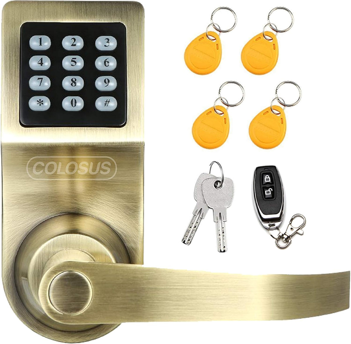 Silver Keyless Electronic Smart Door Lock with 4 Key Fobs C991916