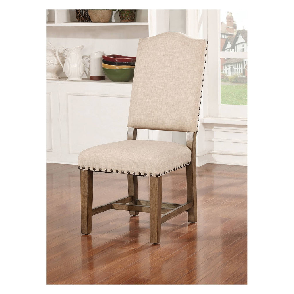 Set of 2 Fabric Dining Chair Light Oak P947863