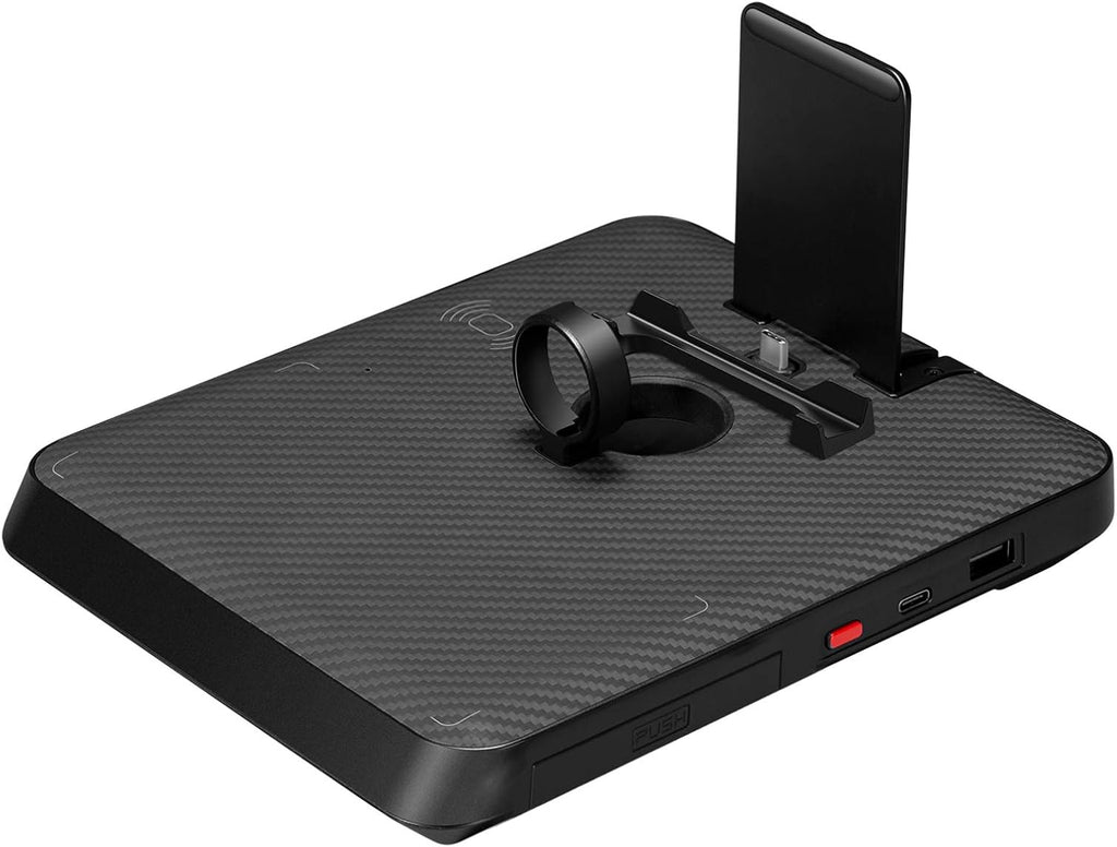 6-in-1 Wireless Charging Stand, Zinc Alloy and Grey Cloth, Grey Y5092
