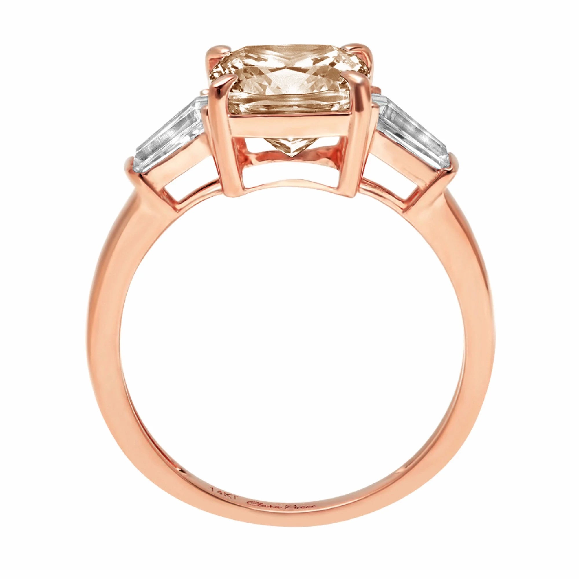 3 Stone Champagne Simulated Diamond Ring T5229