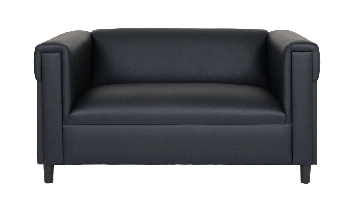 Black Faux Leather Love Seat Sofa U56319