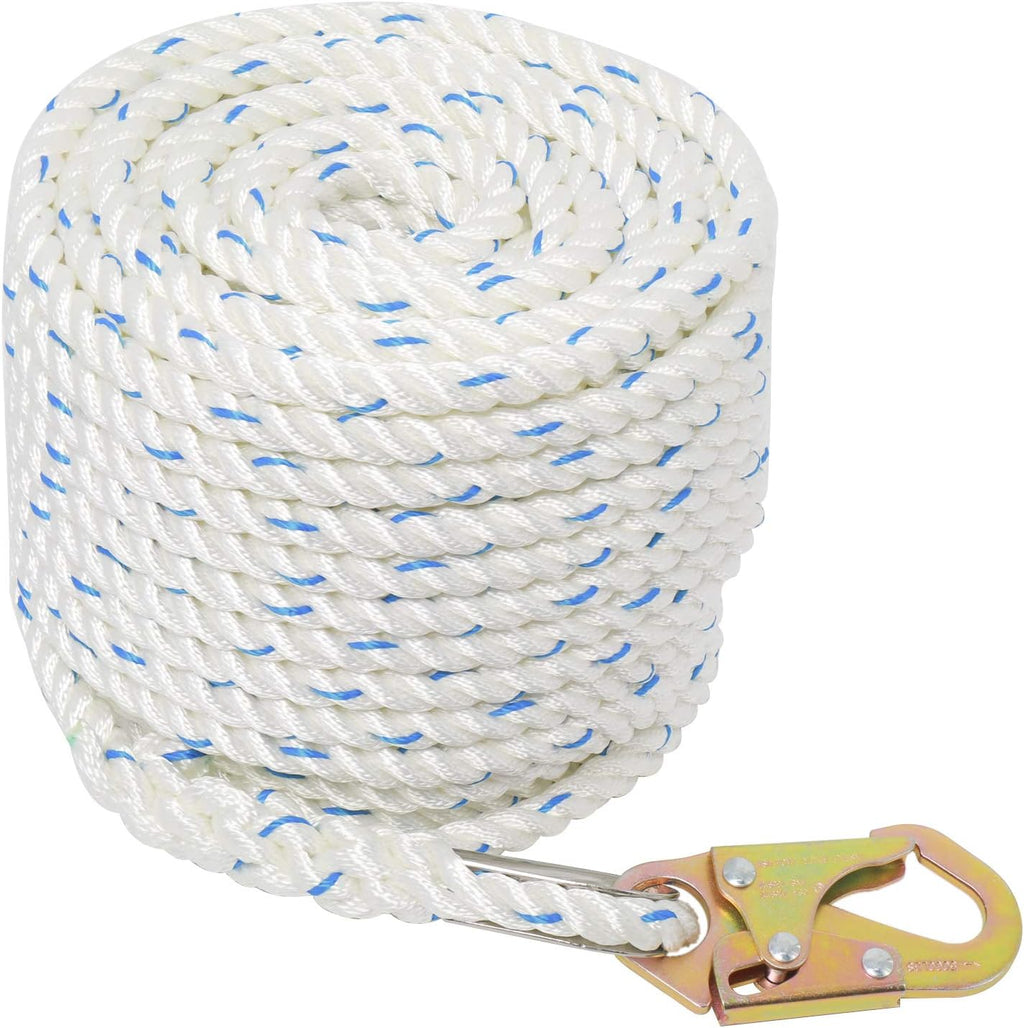 5/8 Inch 100ft Fall Protection Vertical Lifeline Rope with Snap Hook E388517