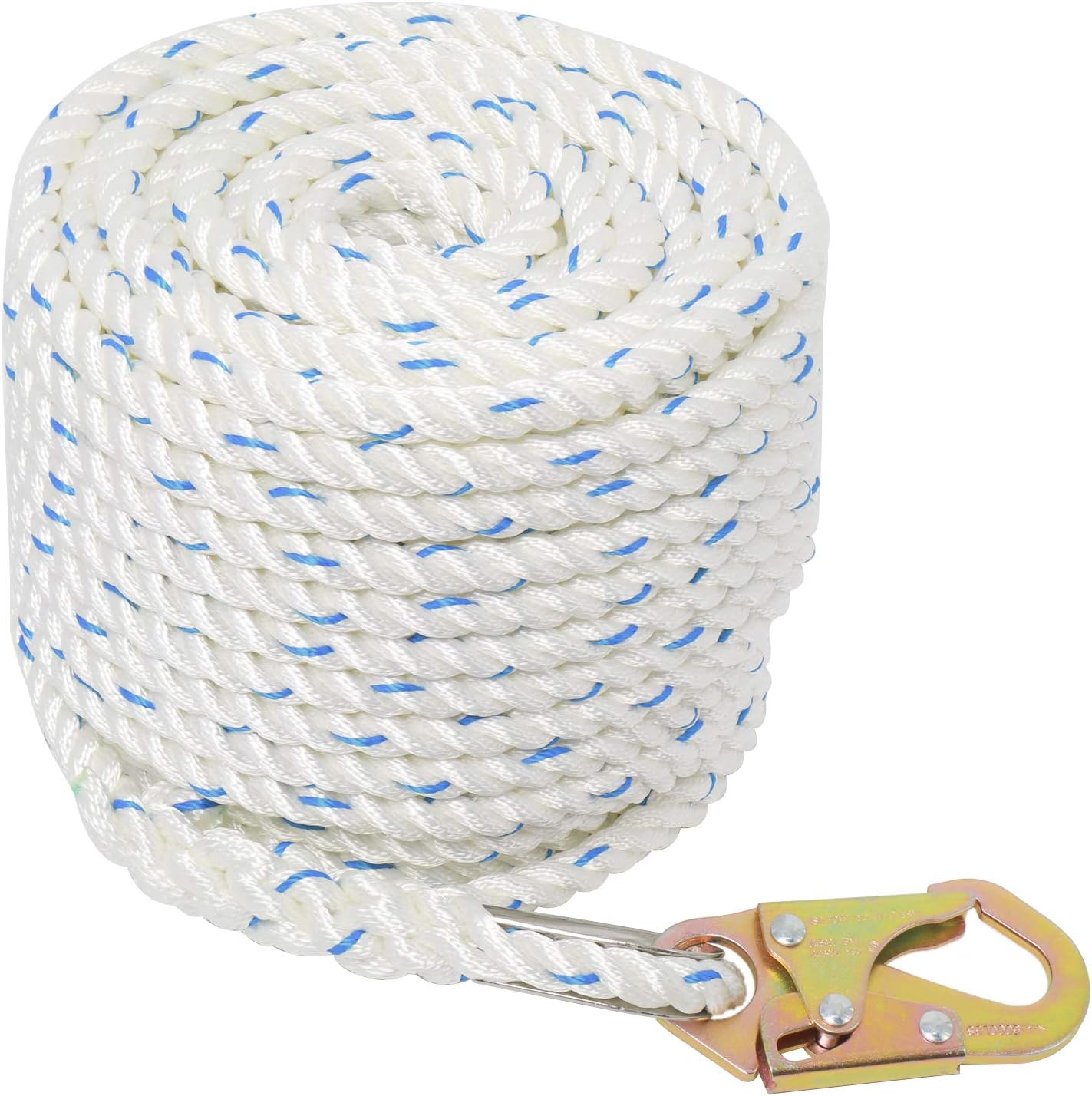 5/8 Inch 100ft Fall Protection Vertical Lifeline Rope with Snap Hook E388517
