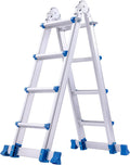 17 FT Multi Position Aluminum Folding Ladder with Stabilizer Bar L34878