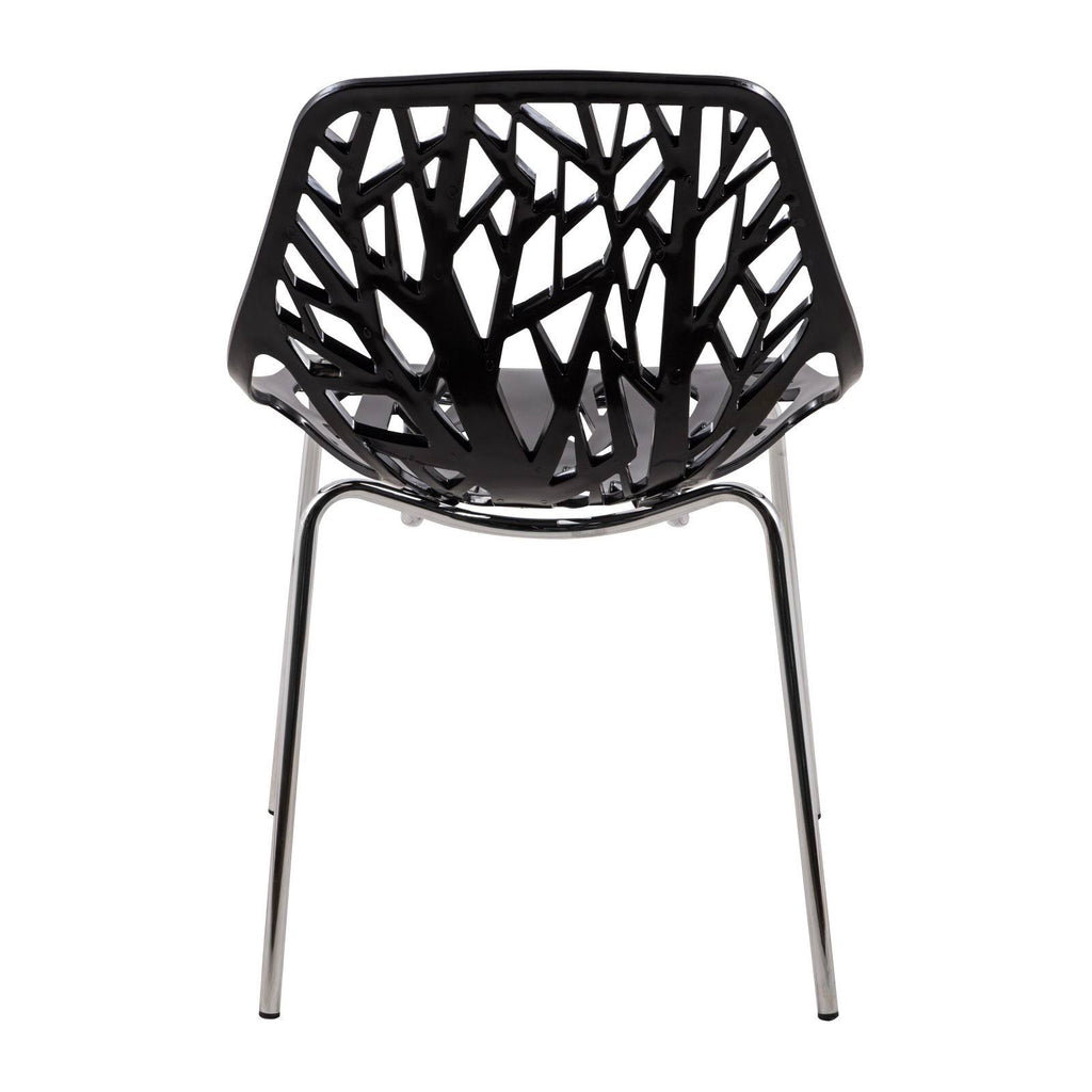 Green Set of 4 Dining Chair with Chromed Legs D194