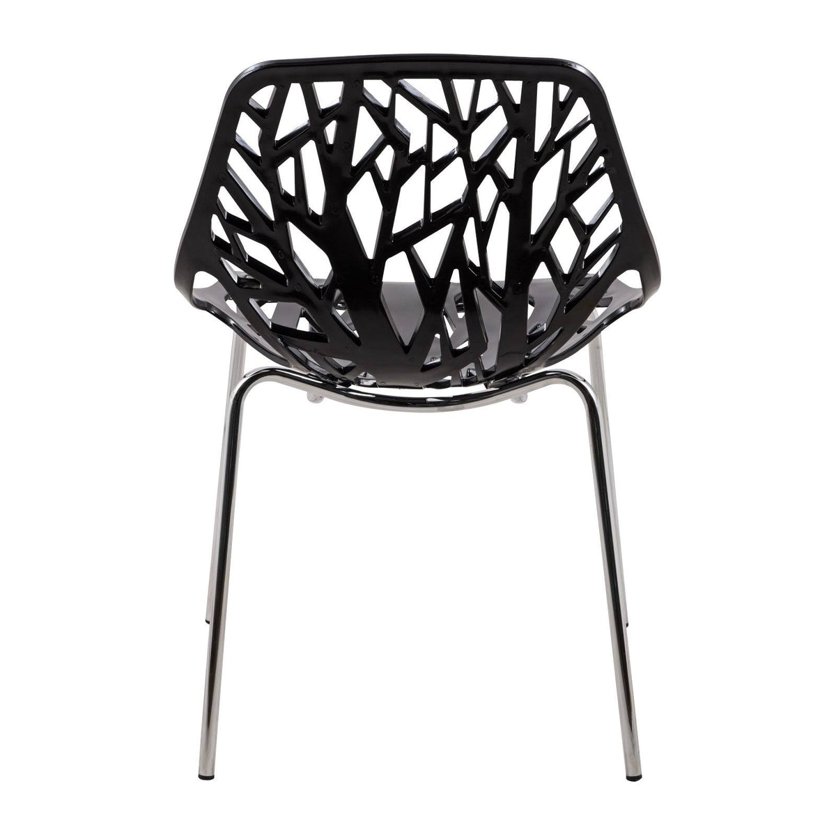 Green Set of 4 Dining Chair with Chromed Legs D194