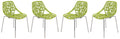Green Set of 4 Dining Chair with Chromed Legs D194