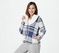 Royal Plaid Shearling Cardi O969346