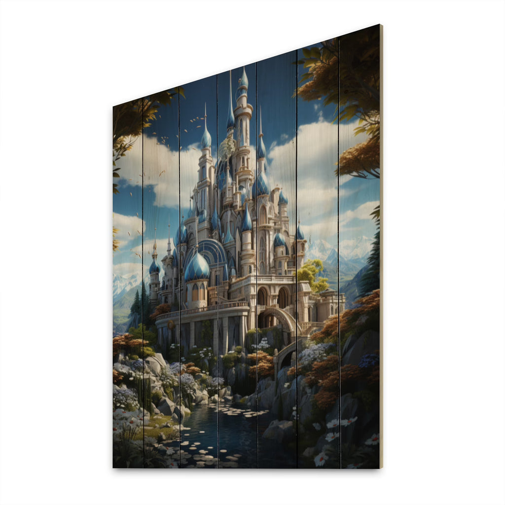 Castles Print on Natural Pine Wood J9234