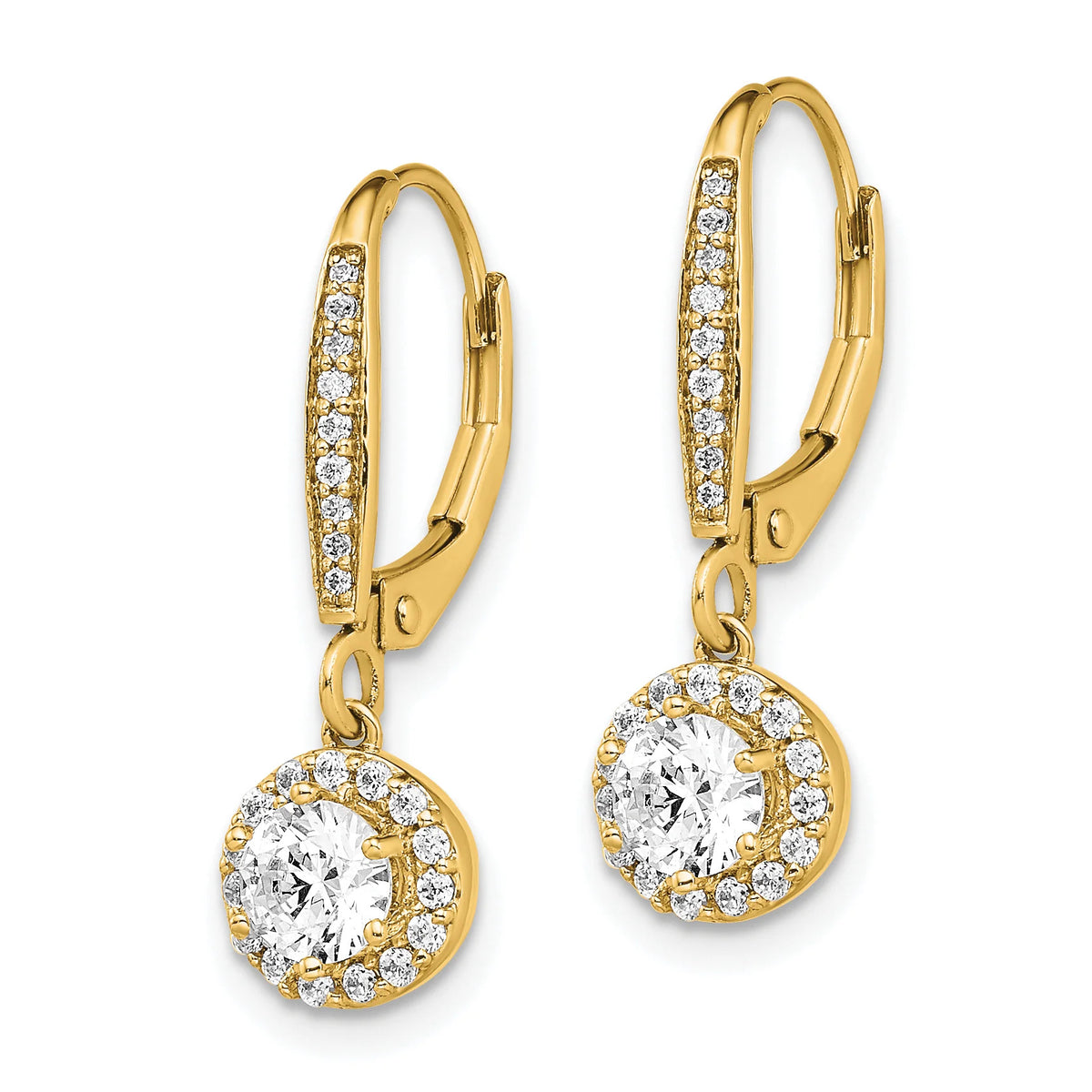 14 Karat Yellow Gold Lab Grown Diamond Drop Earrings O8990