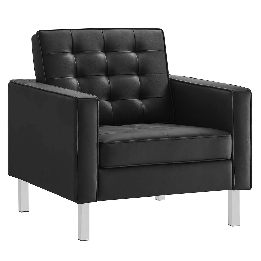 Set of 2 Tufted Vegan Leather Armchairs G5774