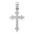 14K White Gold Diamond Cross Pendant S117