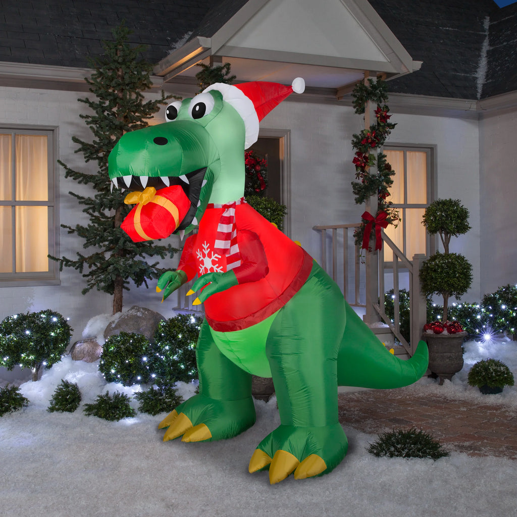 Green 7.5 ft Tall Inflatable T Rex X5742