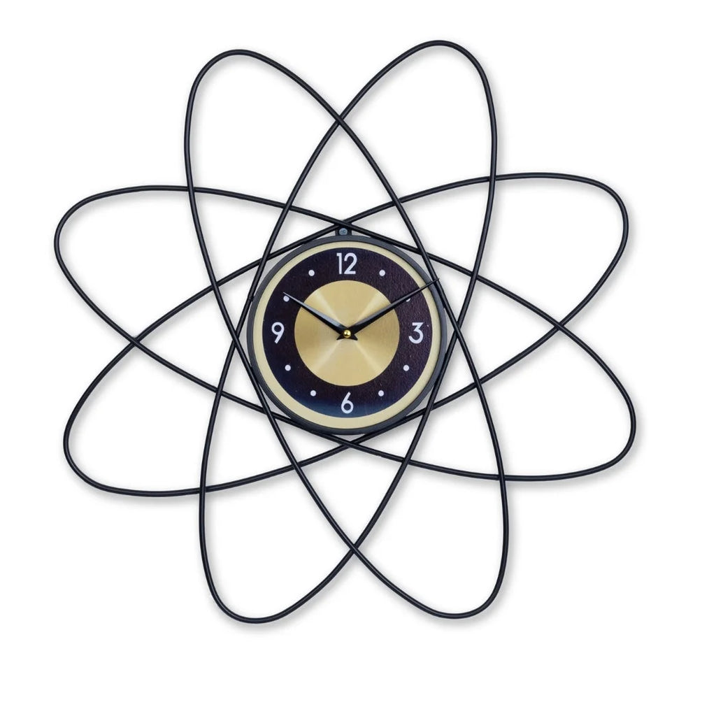 24 Metal Star Silent Clock - Black & Yellow L914