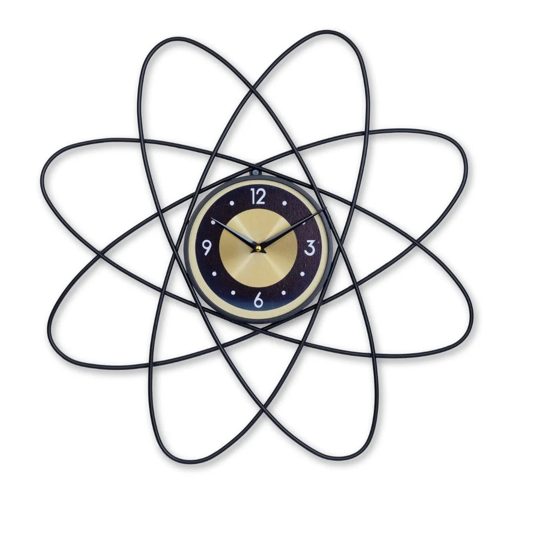 24 Metal Star Silent Clock - Black & Yellow L914