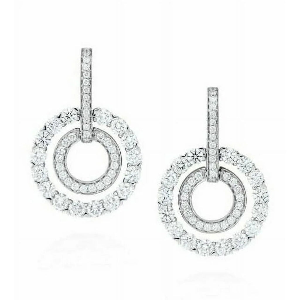 14K White Gold Lab Grown Diamond Drop Earring I687